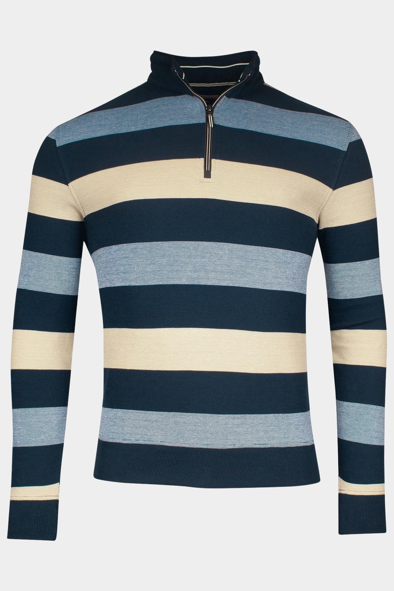 Baileys Half Zip Blauw Sweatshirt 1/2 zip  Pique Dou 513170/69