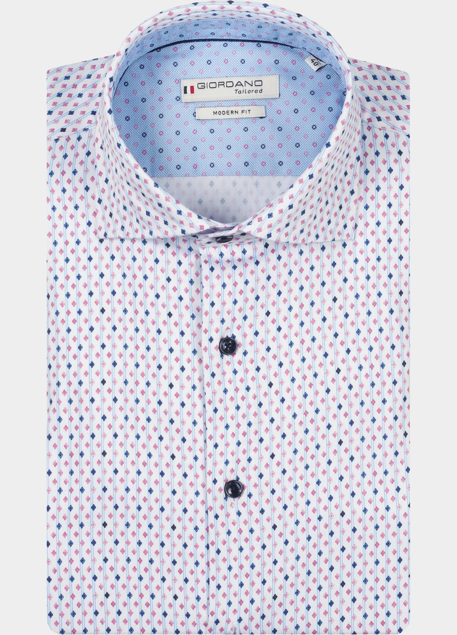 Giordano Overhemd heren Roze Locarno Long Sleeve Semi Cuta 617884/50