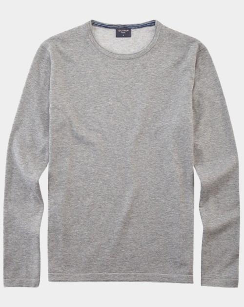 Olymp Pullover Grijs Rundhals Strick 535585/63