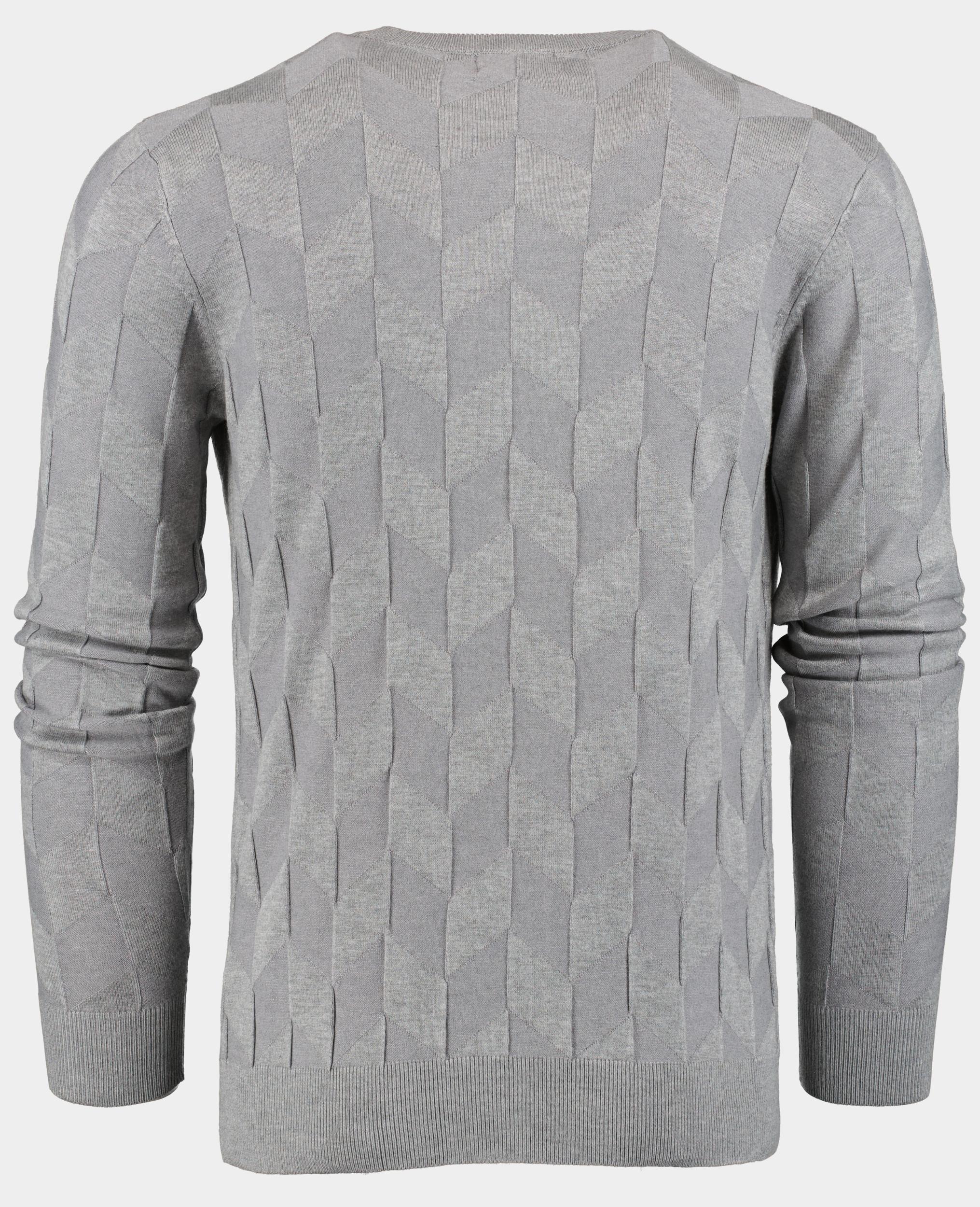 Bos Pullover Grijs Visgraat O-neck 1019224/163
