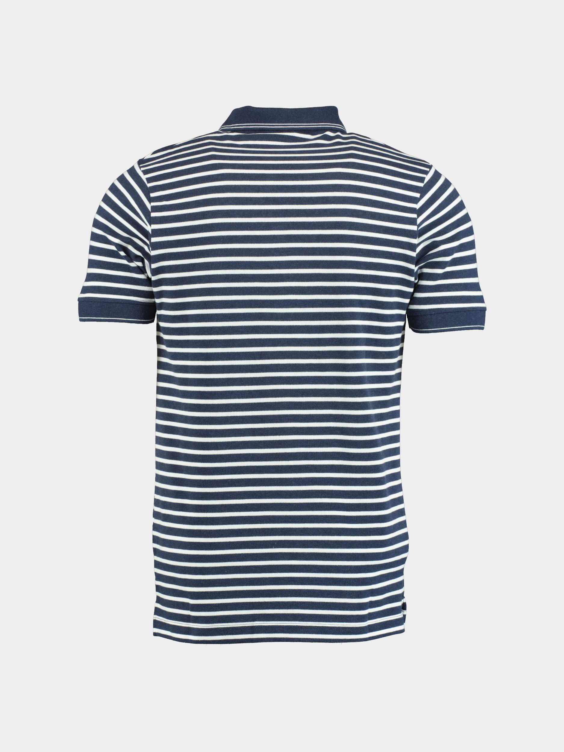 Scotland Blue Polo korte mouw Blauw Liam Stripe Polo Pique 25108LI17SB/290 navy