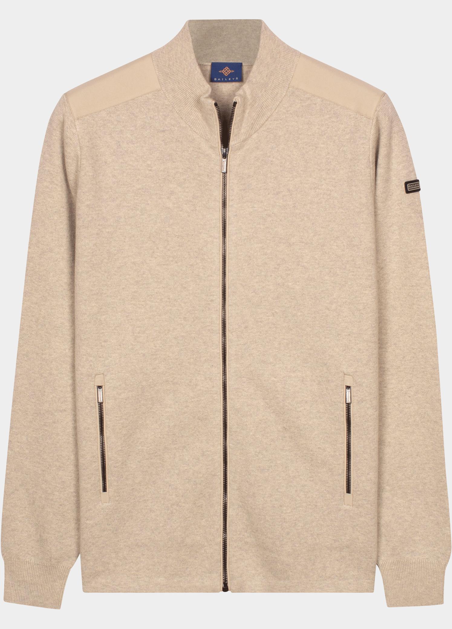 Baileys Vest heren Beige Cardigan Zip 622090/825