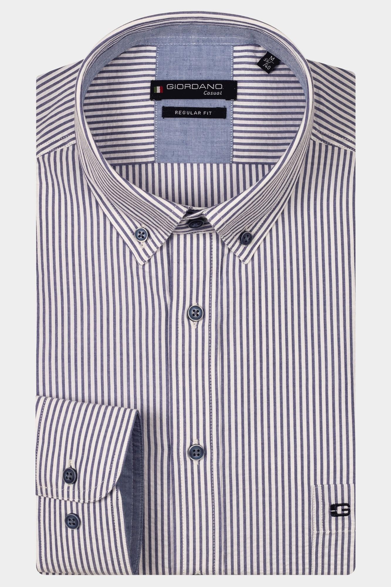 Giordano Casual hemd lange mouw Blauw Ivy long sleeve button down 517101/60