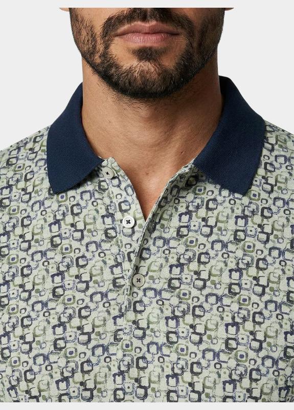 Baileys Polo heren Groen Poloshirt  2-tone Pique, prin 615228/72