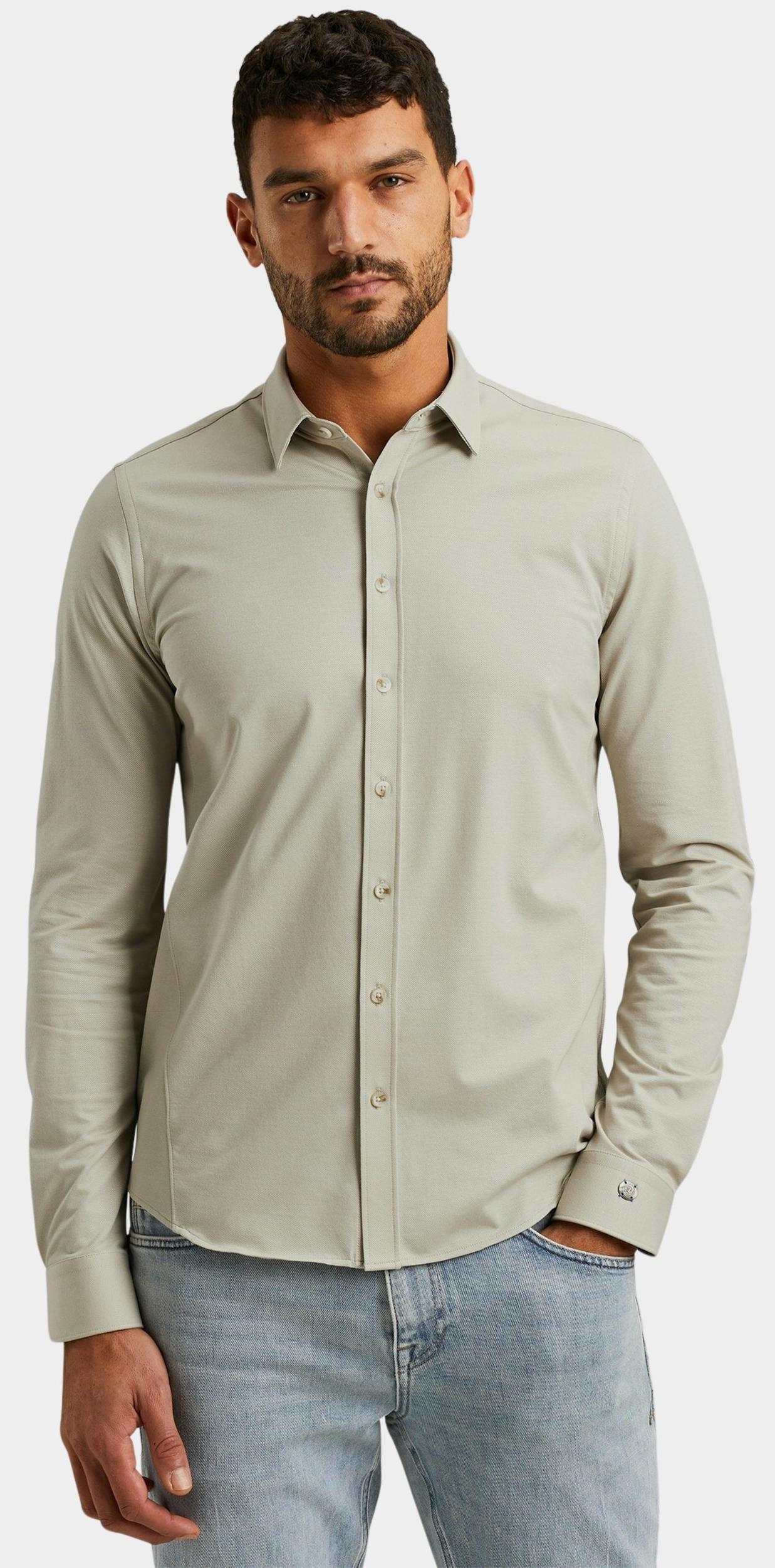 Cast Iron Casual hemd lange mouw Beige Long Sleeve Shirt Twill Jerse CSI2503226/7014