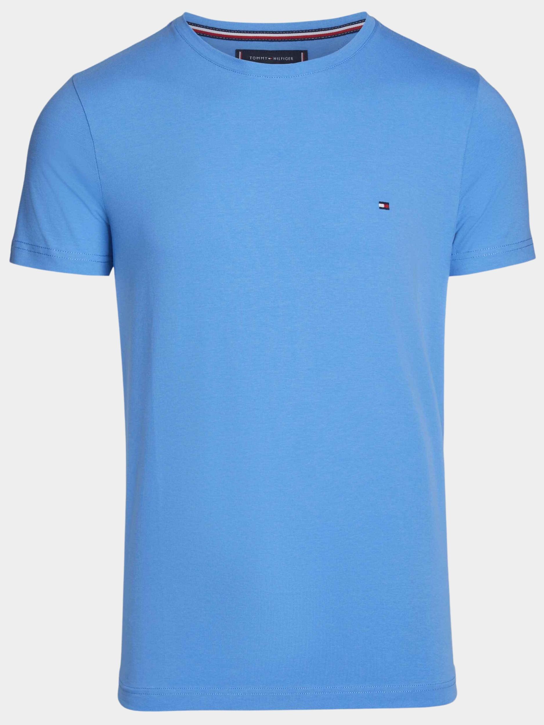 Tommy Hilfiger T-shirt korte mouw Blauw Stretch Slim Fit Tee MW0MW10800/C30