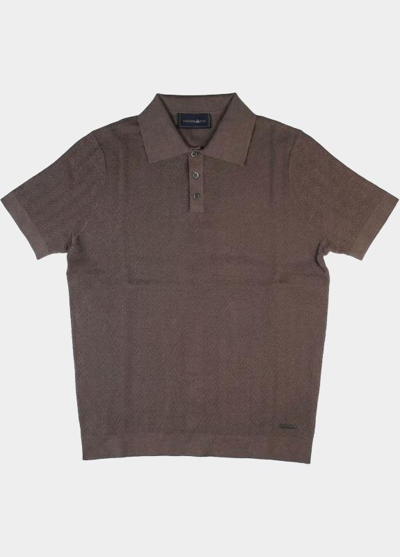 Scotland Blue Polo heren Bruin Keane Knitted Polo Ss SPE26106KE39SB/2002