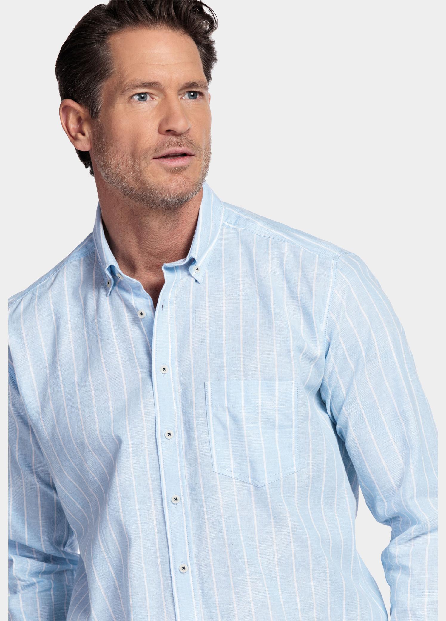 Giordano Overhemd heren Blauw Brando Long Sleeve Button Dow 617103/61