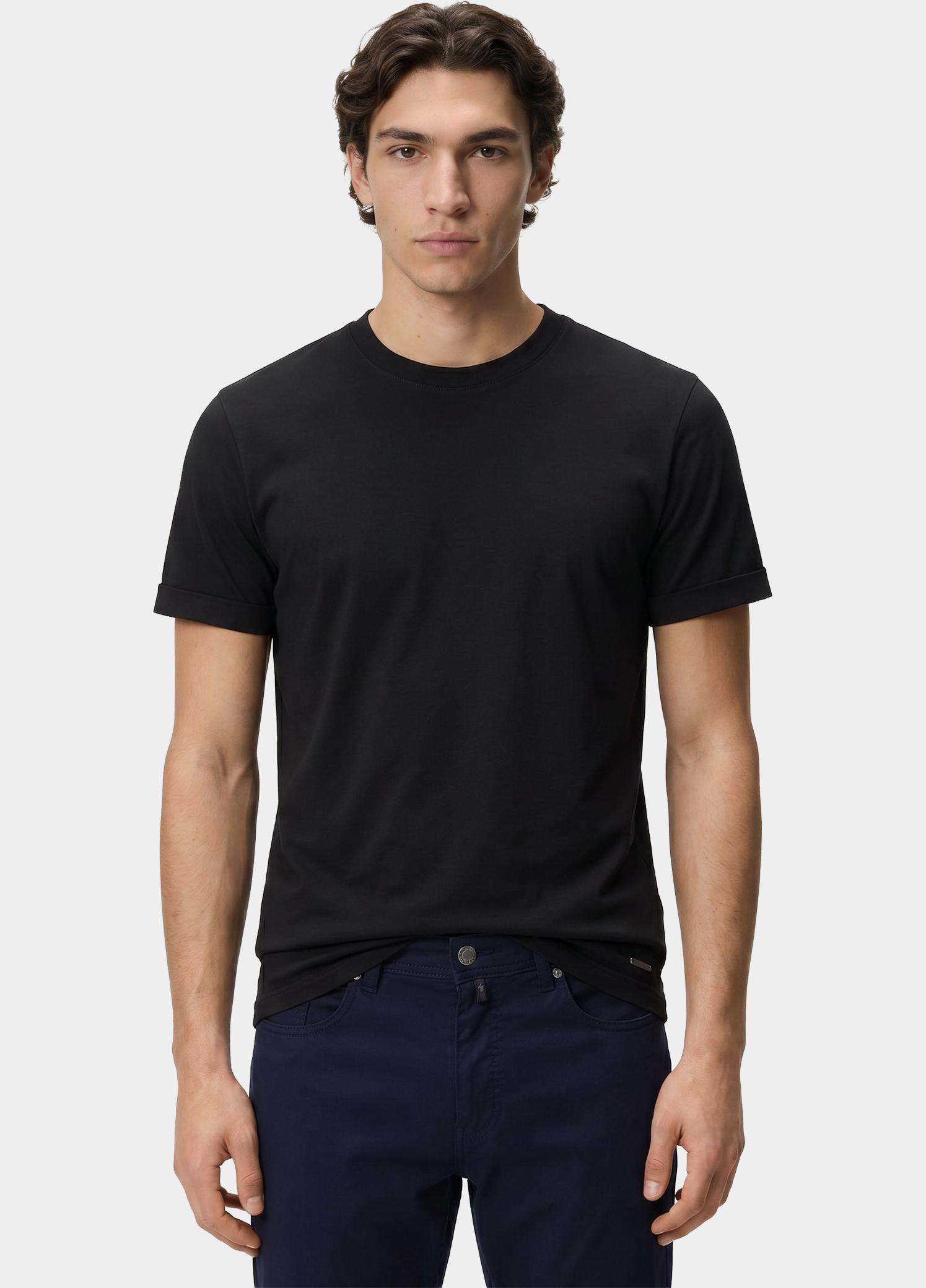 Scotland Blue T-shirt heren Zwart Parker T-shirt SPE25108PA33SB/990 black