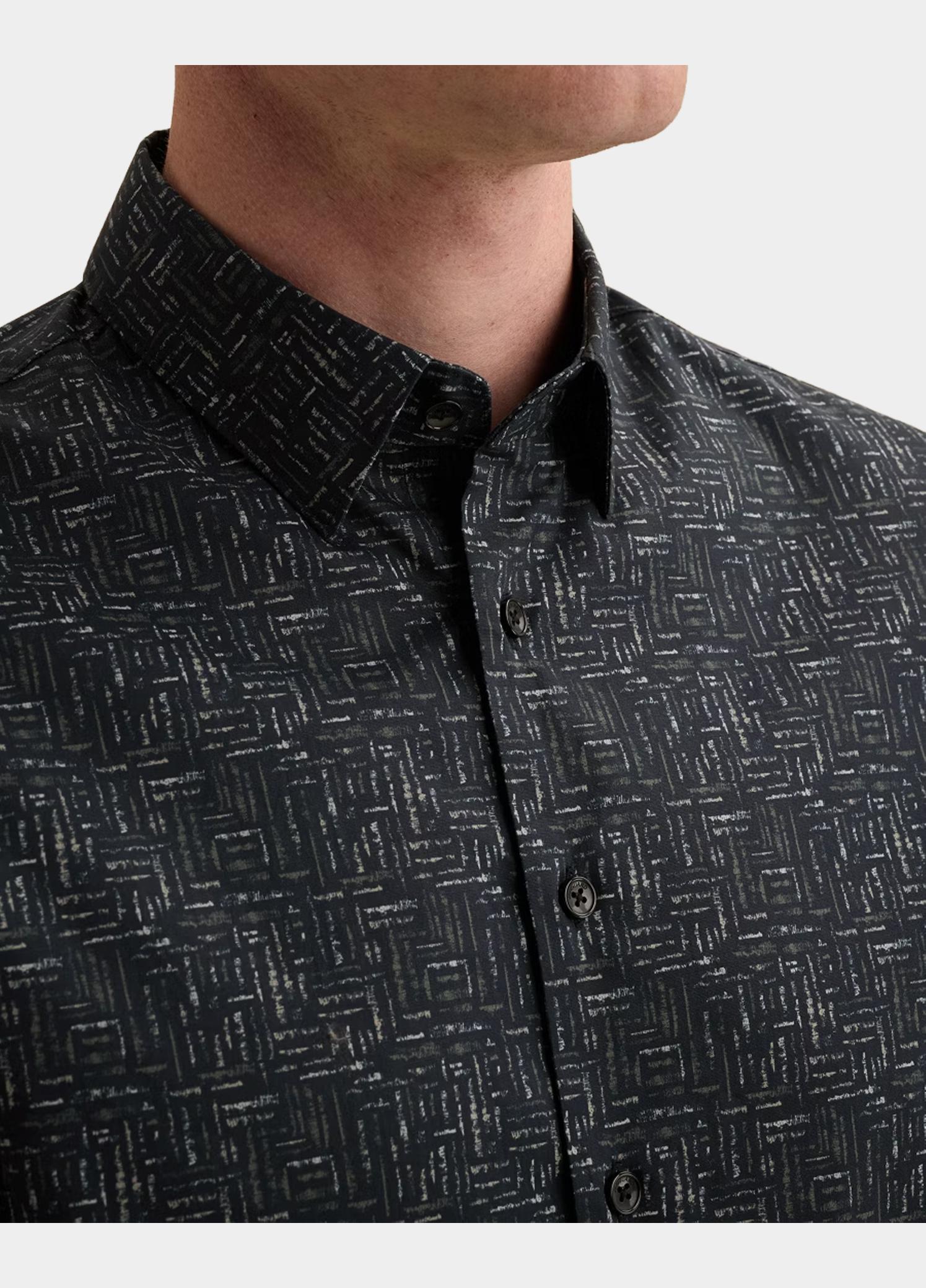 Vanguard Overhemd heren Groen Long sleeve shirt Print on po VSI2608204/5073