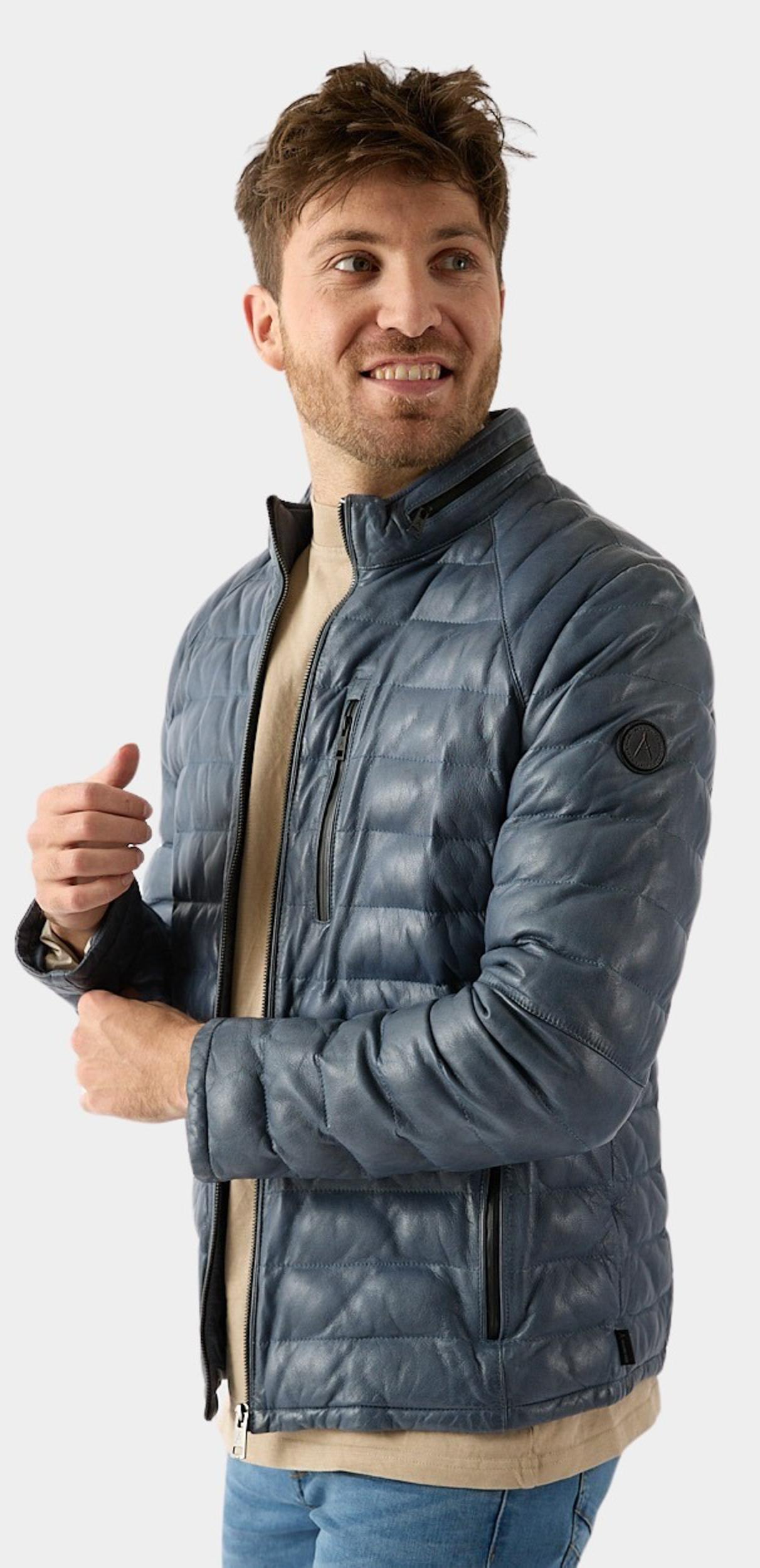 Donders 1860 Lederen jack Blauw Leather Jacket 52497/730
