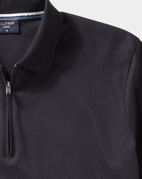 Olymp Polo korte mouw Zwart Interlock Zip Polo 540362/68