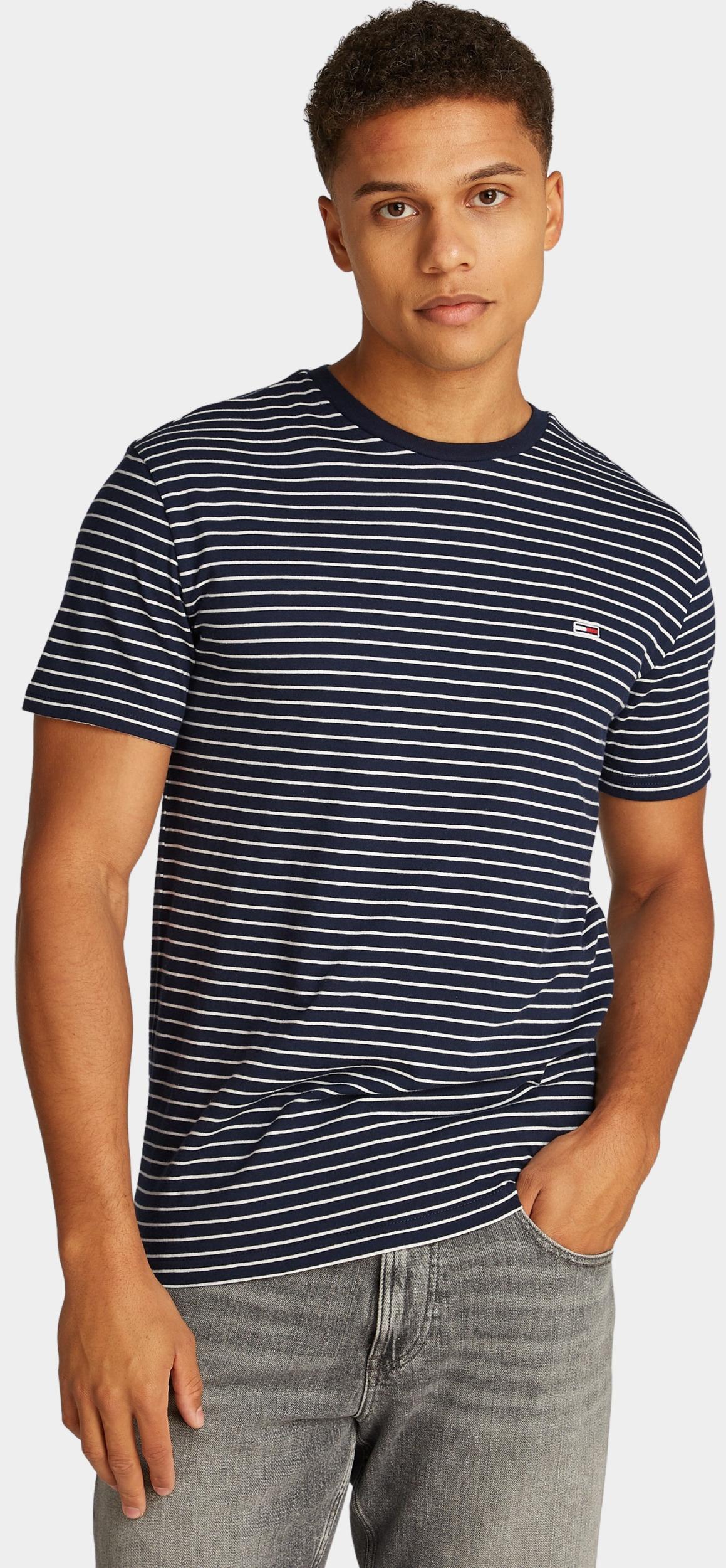 Tommy Jeans T-shirt korte mouw Blauw TJM SLIM STRIPE TEE DM0DM20377/0A6