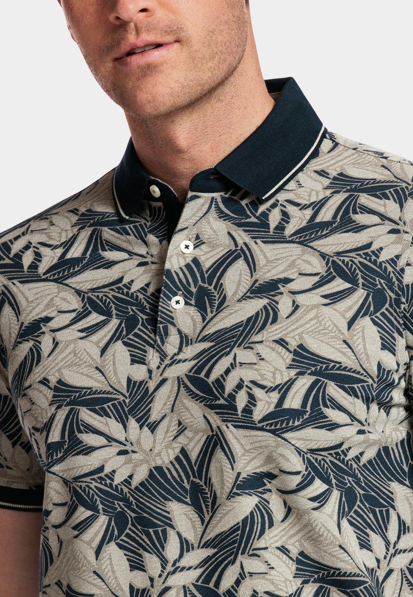 Baileys Polo korte mouw Groen Poloshirt 2-tone all over  "2 415227/75