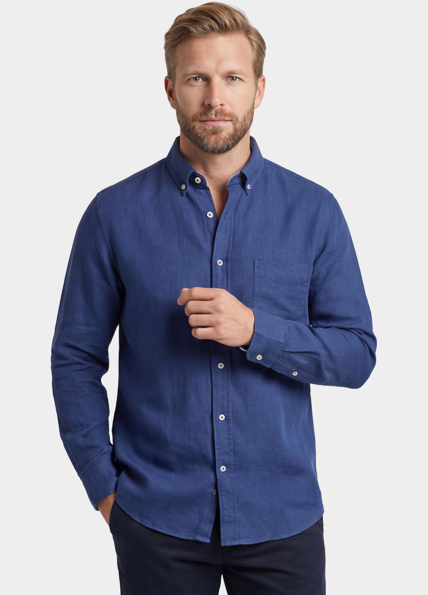 Giordano Overhemd heren Blauw Ivy Long Sleeve Button Down S 617009/62