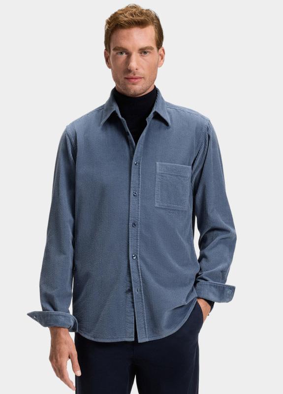 BOSS Orange Overshirt Blauw Corduroy Relegant 10260285 02 50548976/495 BOSS Orange Overshirt Blauw Corduroy Relegant 10260285 02 50548976/495