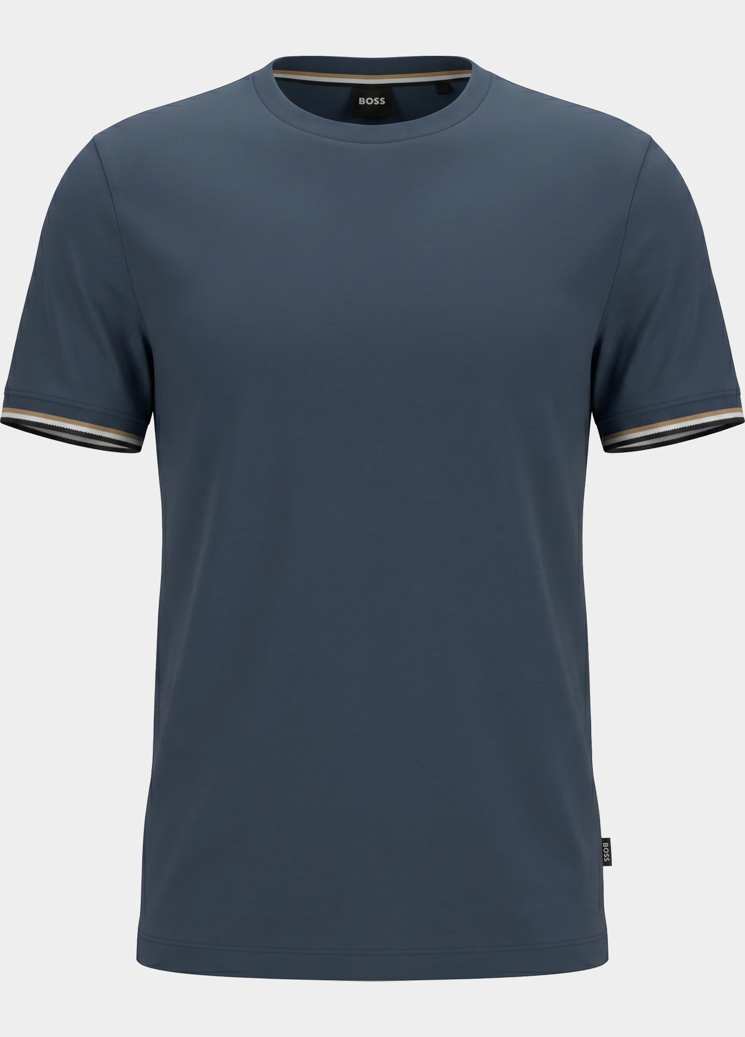 BOSS Black T-shirt heren Blauw Thompson 04 10236129 01 50501097/468