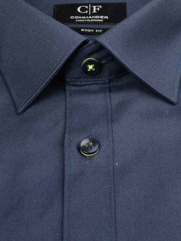 Commander Business hemd lange mouw Blauw Cityhemd Body Fit 1/1 Arm 213010855/615