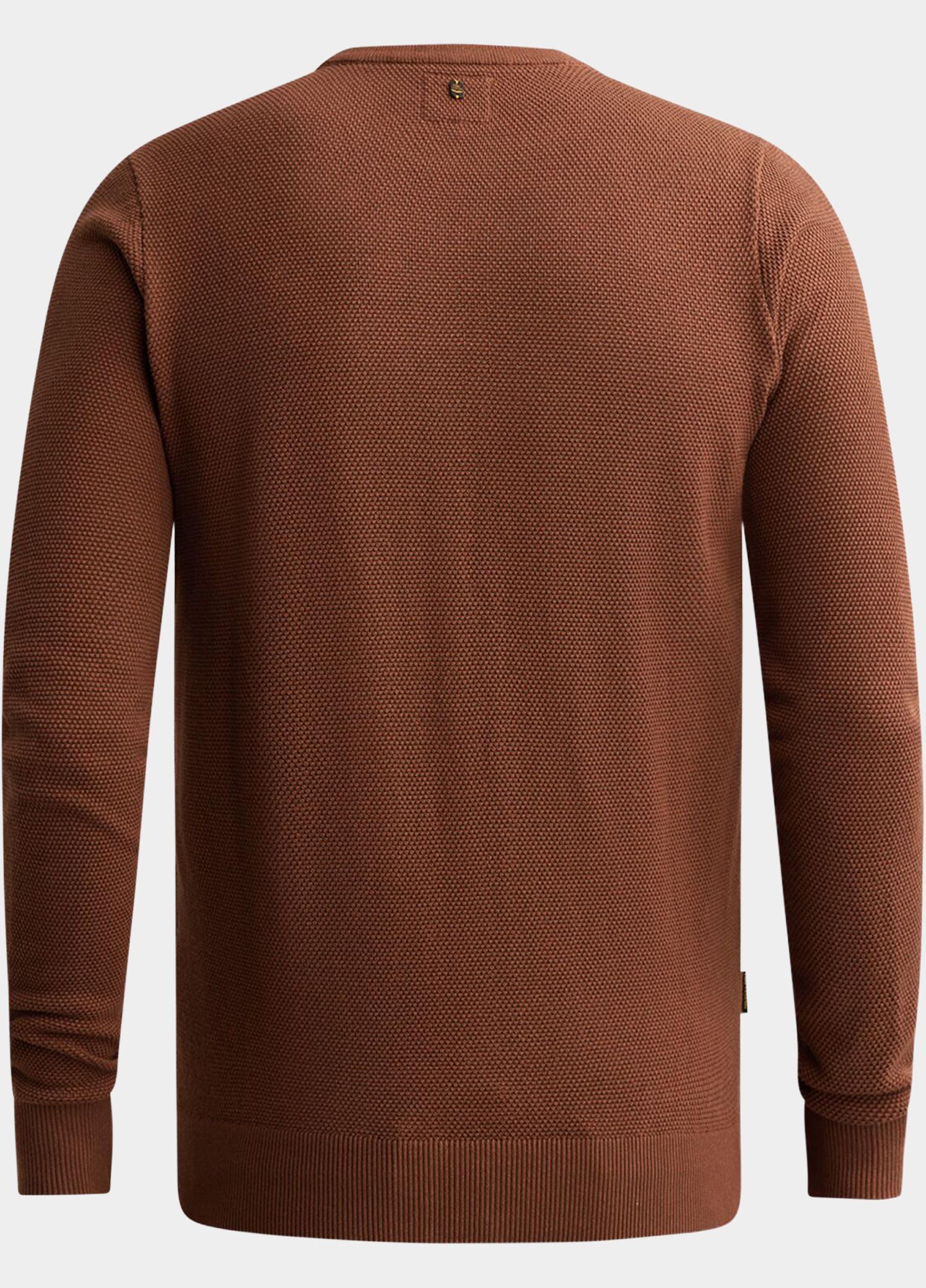 PME Legend Pullover heren Bruin R-neck cotton modal PKW2608324/8187