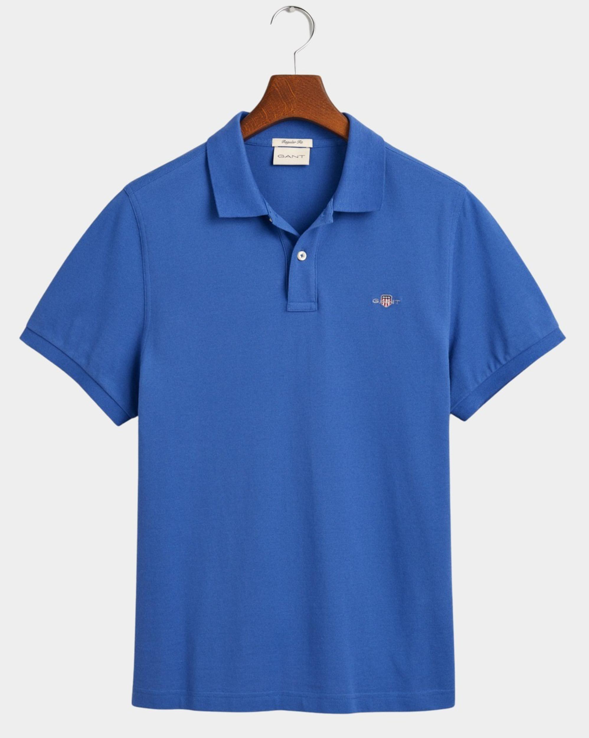 Gant Polo korte mouw Blauw Shield SS Pique Polo 2210/407