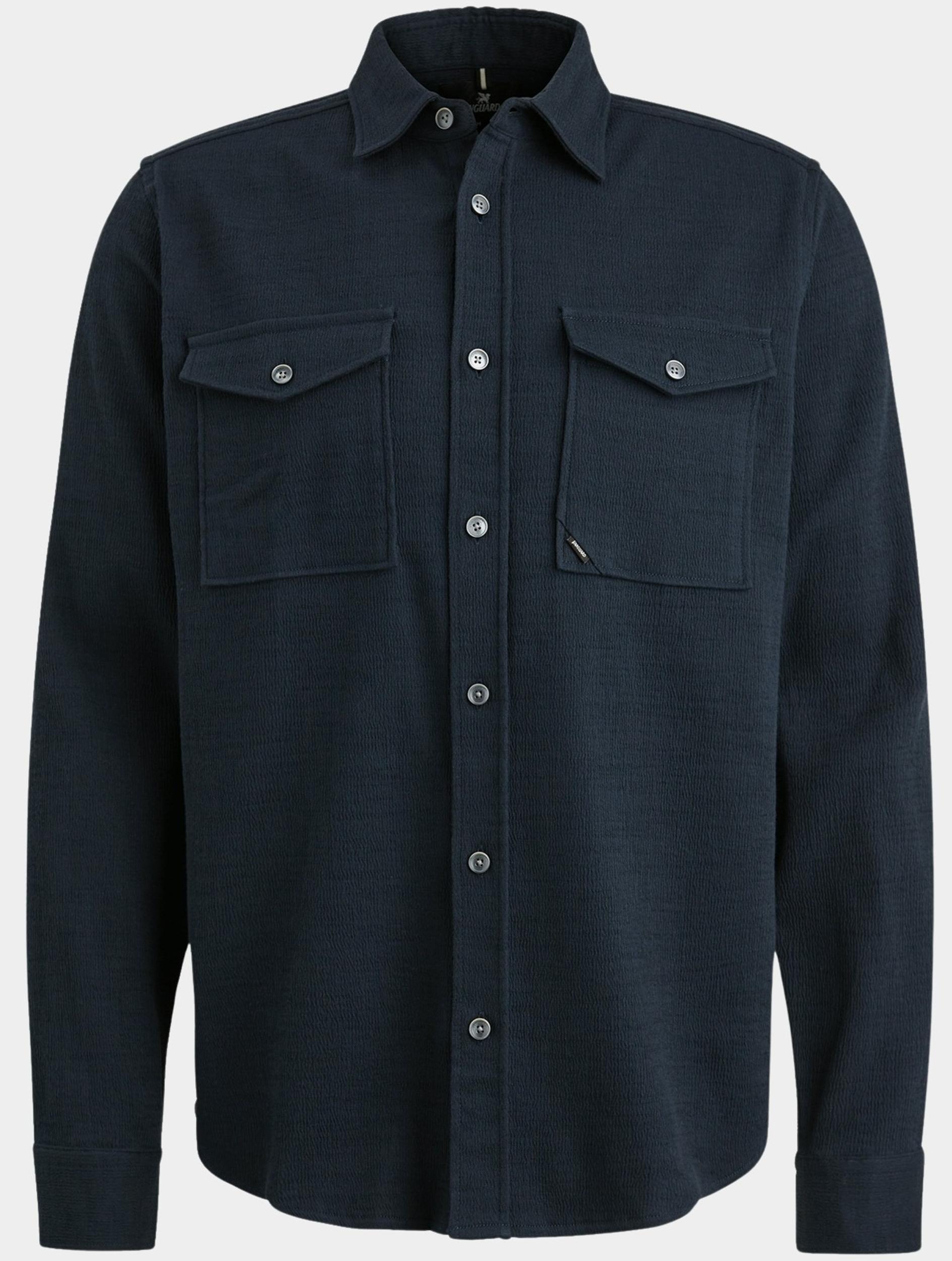 Vanguard Casual hemd lange mouw Blauw Long Sleeve Shirt Structure S VSI2502210/5281