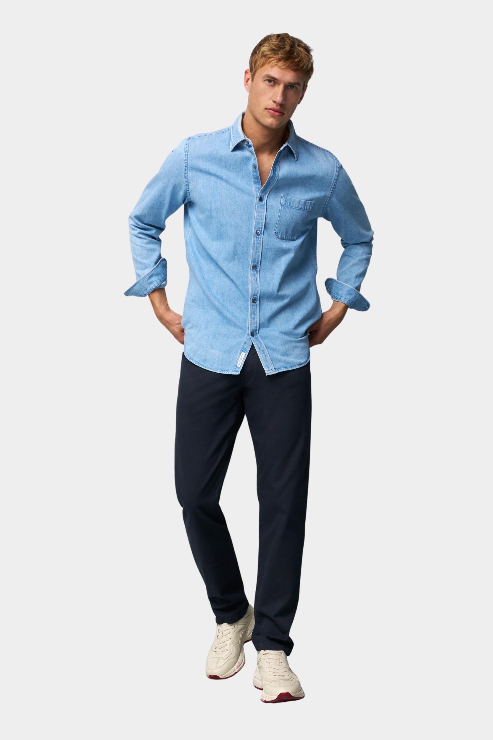 Meyer Katoenen Broek Blauw SLIM Art.9-6186 3619618600/19