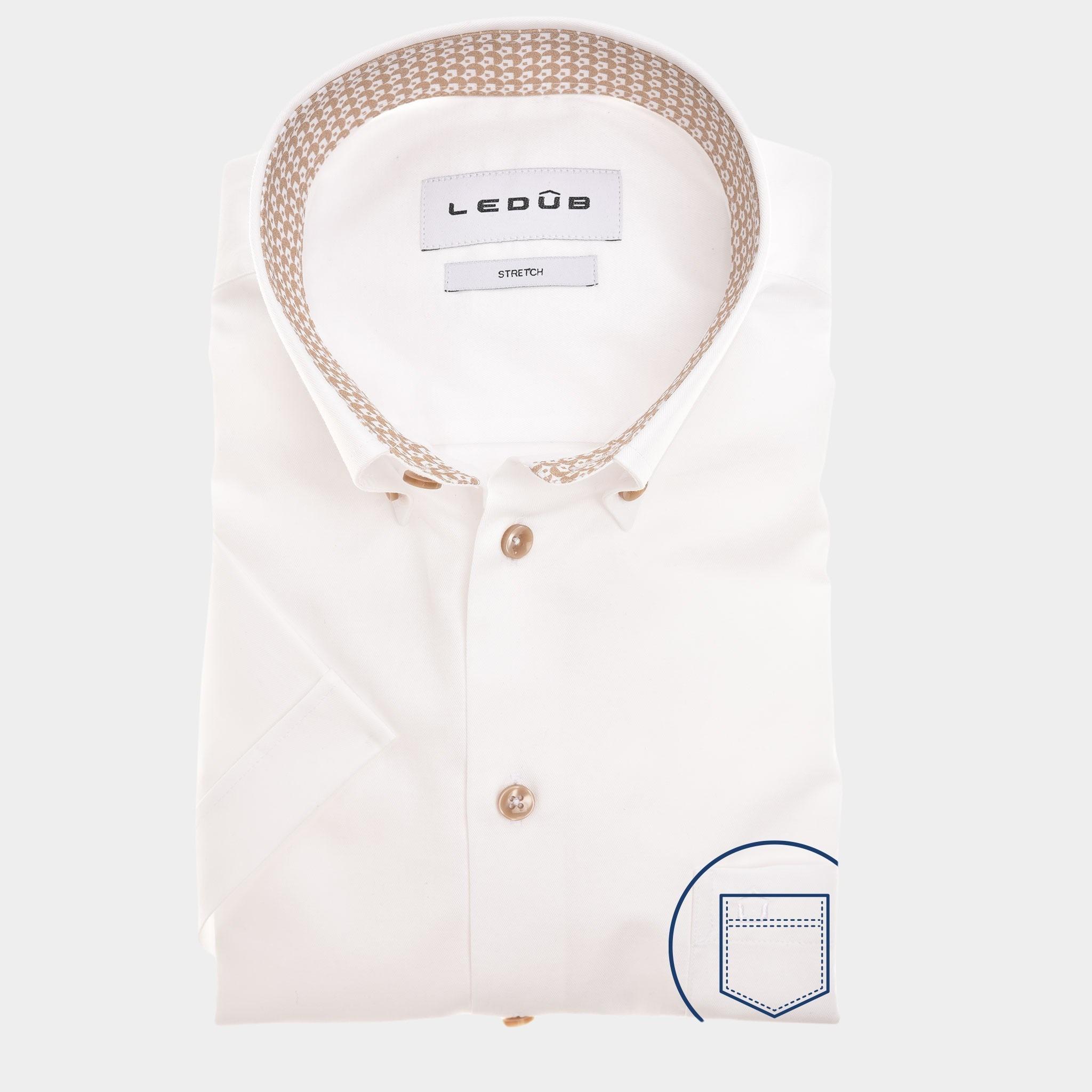 Ledub Business hemd korte mouw Wit  0142807/910-630-000