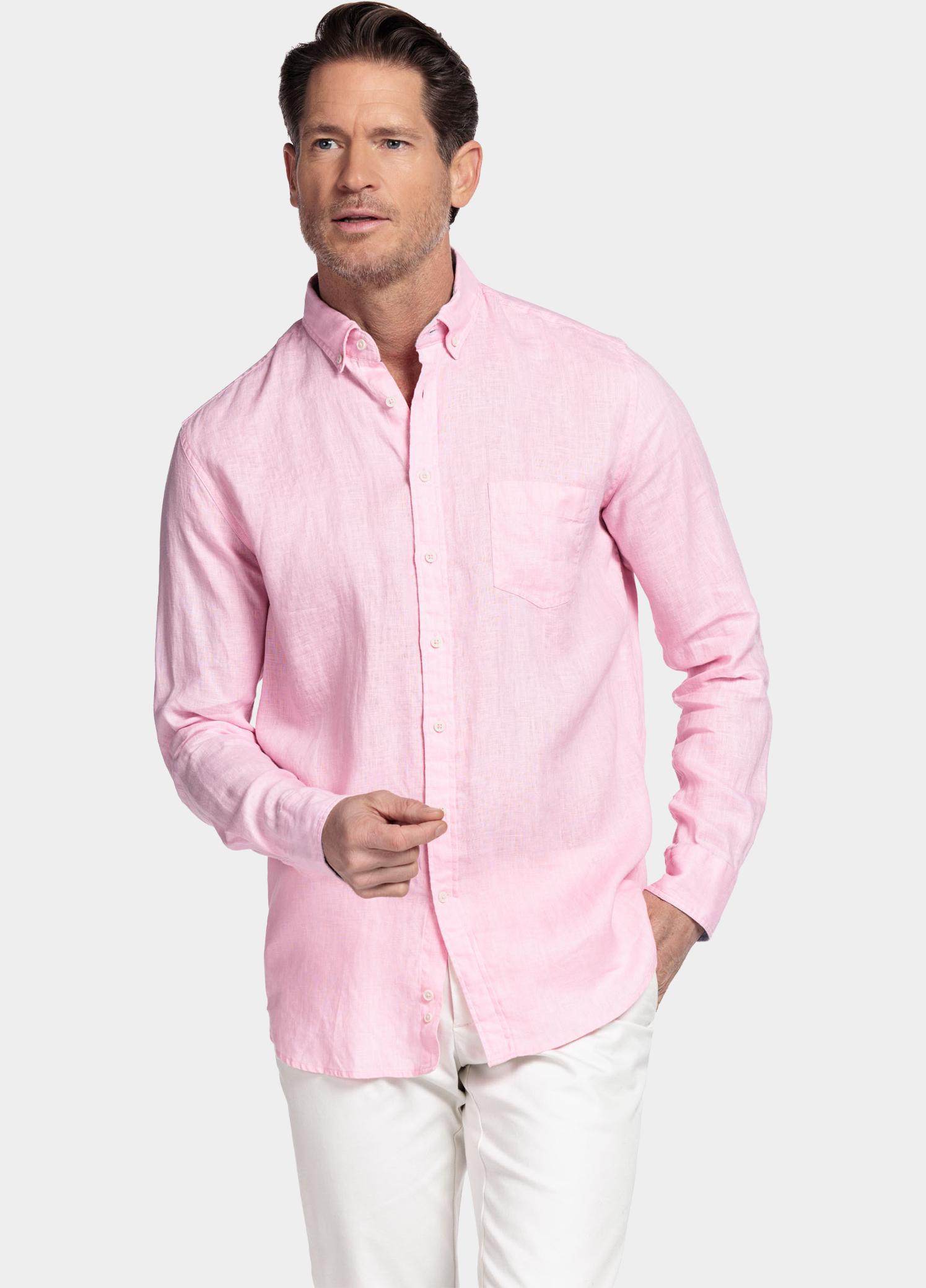 Giordano Overhemd heren Roze Ivy Long Sleeve Button Down S 617009/50