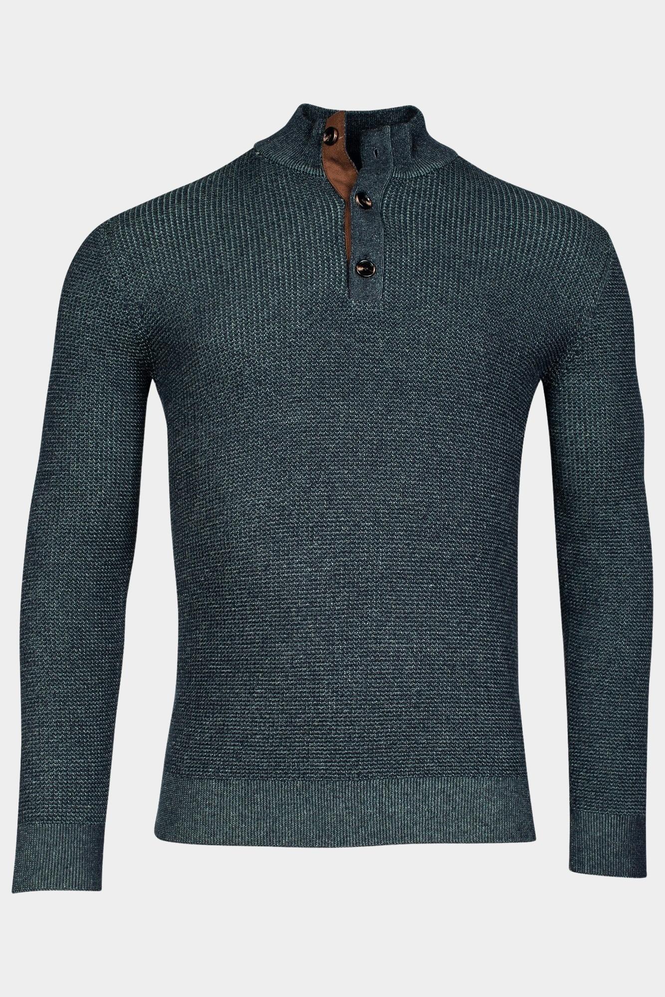 Baileys Half Zip Groen Pullover 1/2 button Placket 328411/785