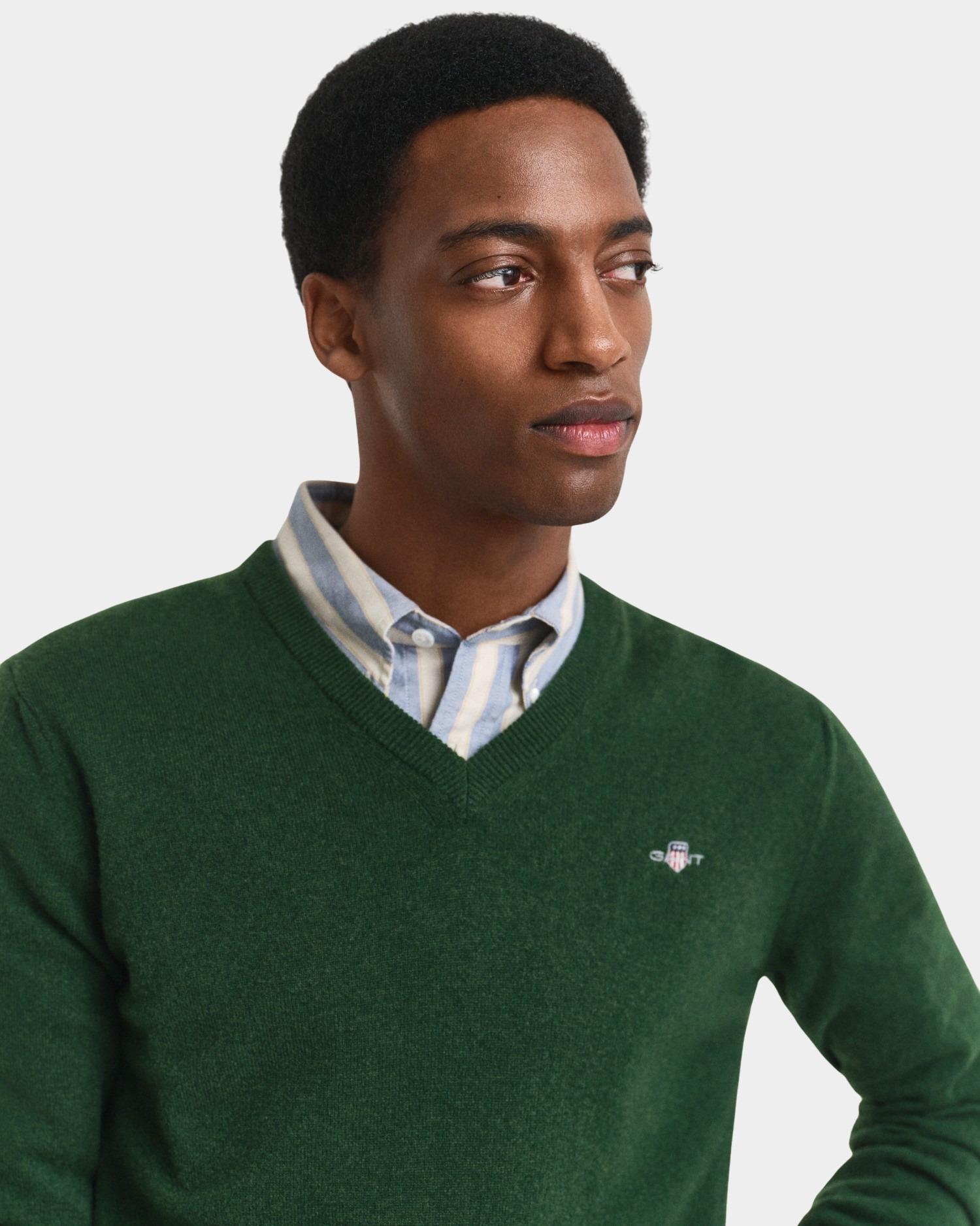 Gant Pullover Groen SUPERFINE LAMBSWOOL V-NECK 87212/303