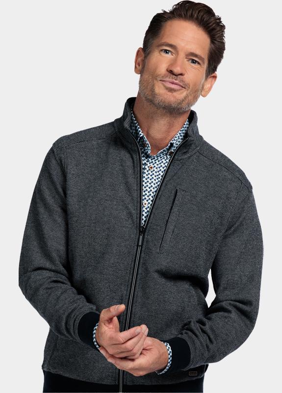 Baileys Vest Wit Sweat Cardigan Zip  2-tone Ja 522258/81