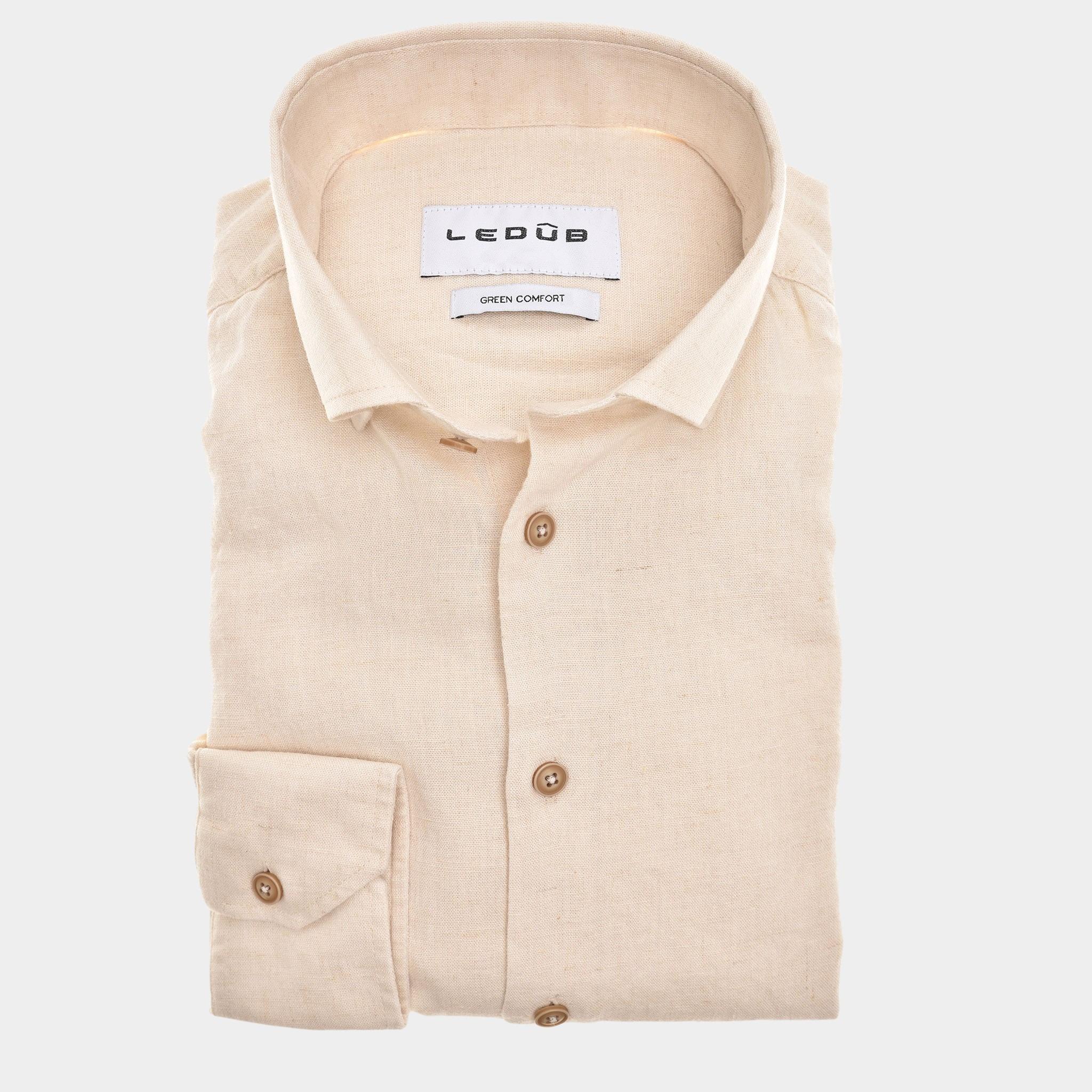 Ledub Business hemd lange mouw Bruin  0142919/620-000-000