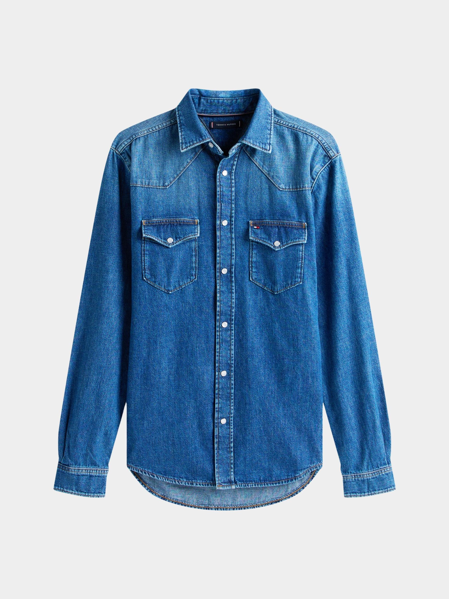 Tommy Hilfiger Overshirt Blauw WESTERN SHIRT NOAH INDIGO MW0MW42084/1BW