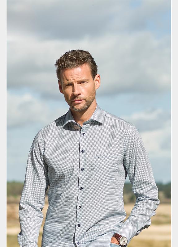 Ledub Business hemd lange mouw Blauw  0143280/180-180-000