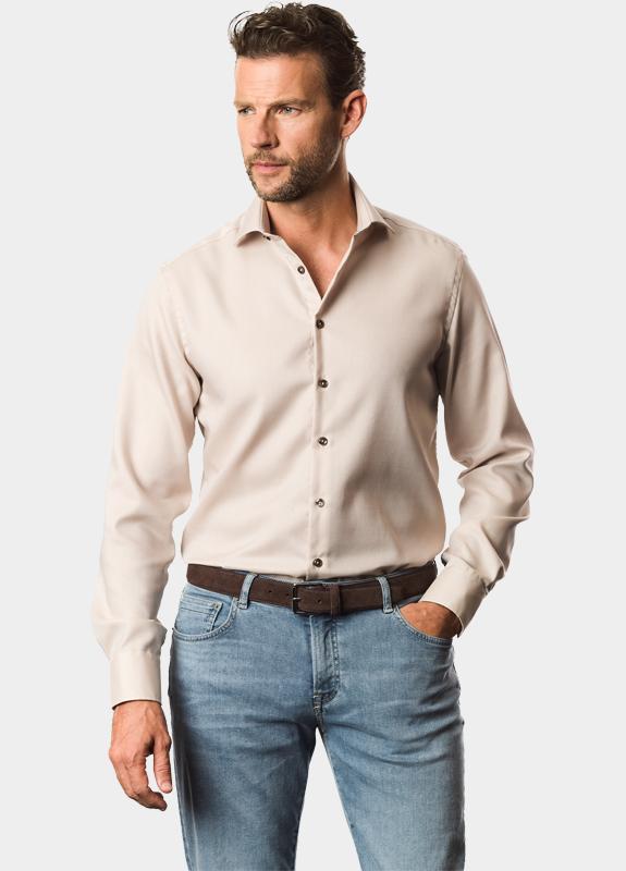 Ledub Business hemd lange mouw Bruin  0143350/630-630-000