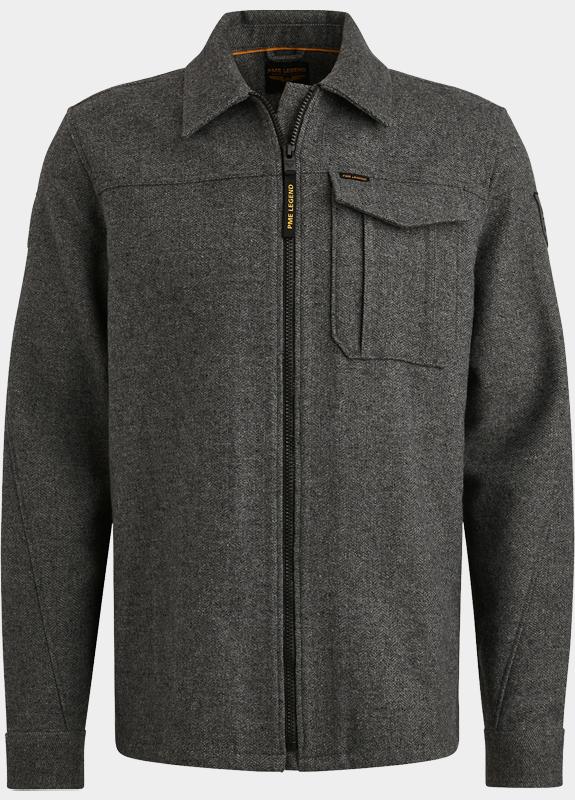 PME Legend Casual hemd lange mouw Grijs LONG SLEEVE SHIRT Woolblend H PSI2510218/971
