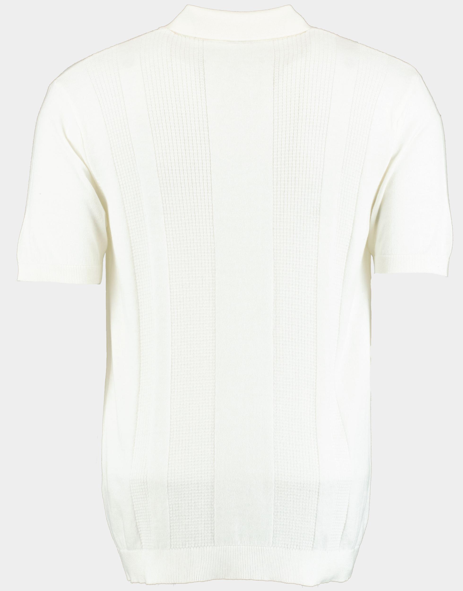 Bos Polo korte mouw Wit met ingebreid motief 315/8002