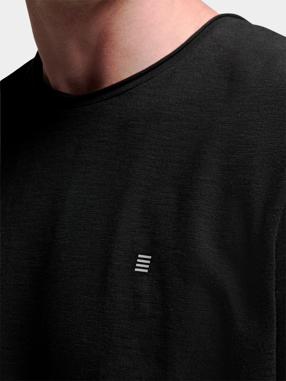 No Excess T-shirt korte mouw Zwart T-Shirt Crewneck Slub N3602/020