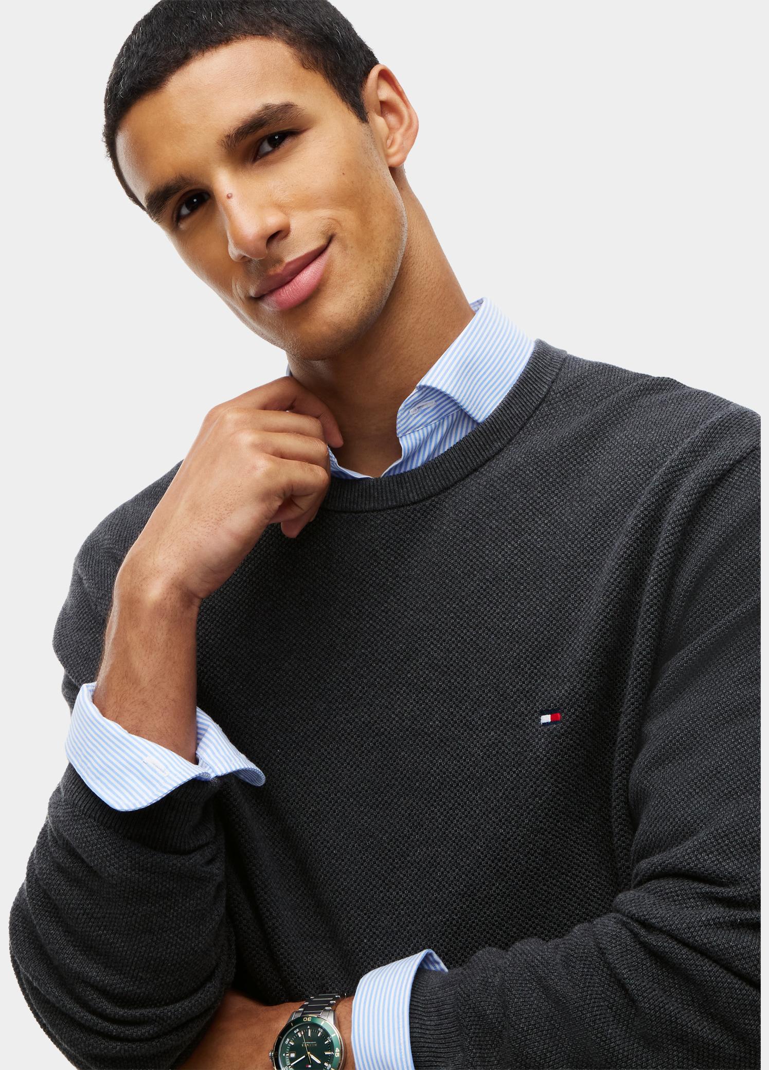 Tommy Hilfiger Pullover heren Grijs ESSENTIAL STRUCTURE CREW NECK MW0MW36347/P92