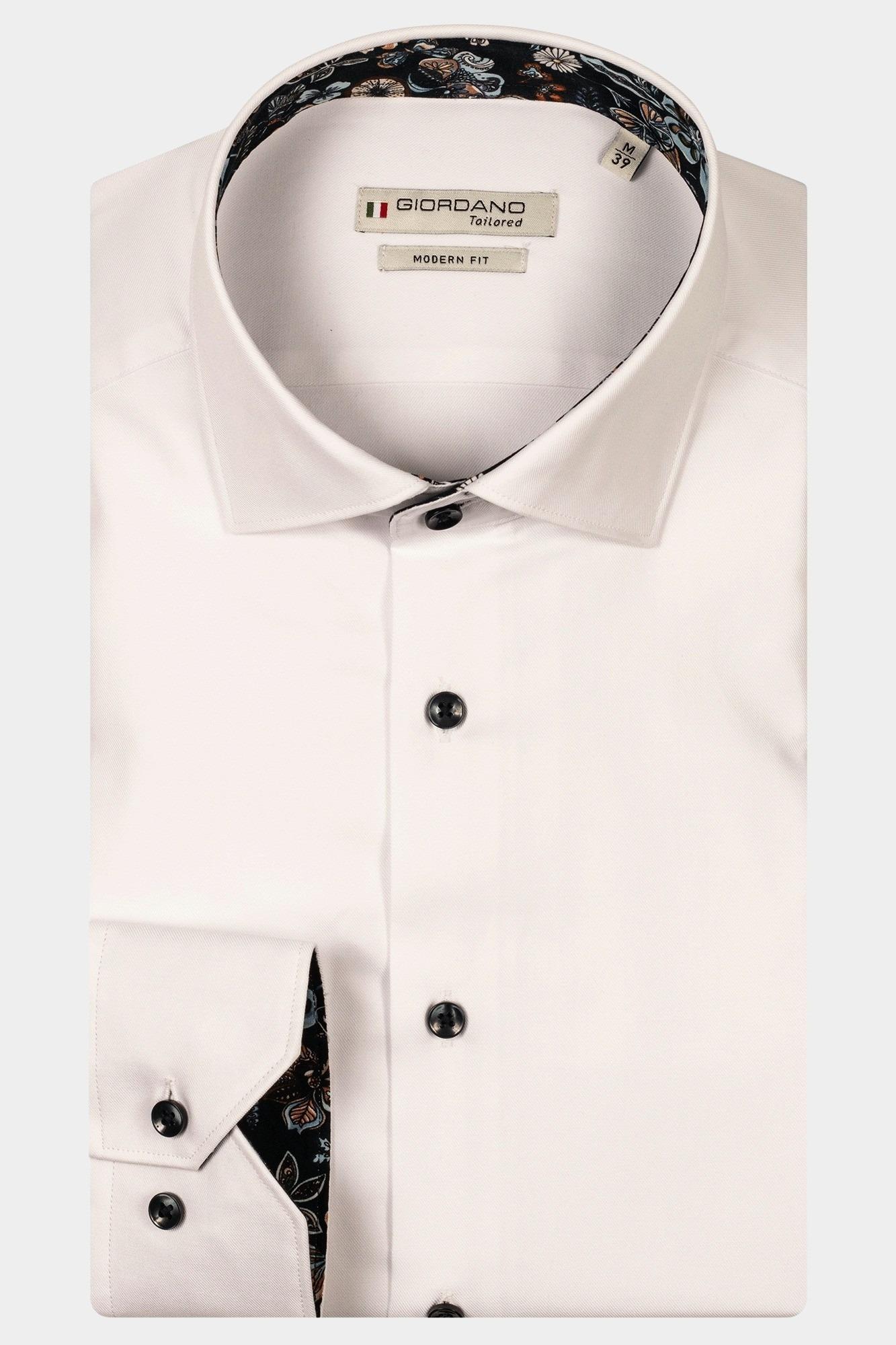 Giordano Casual hemd lange mouw Wit Maggiore long sleeve semi cut 517891/10