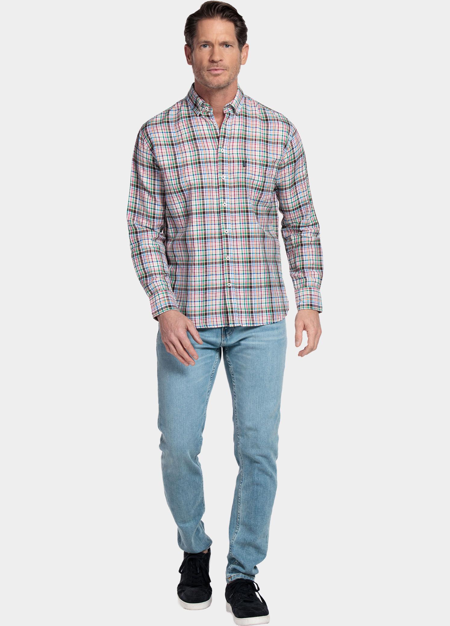 Giordano Overhemd heren Rood Brando Long Sleeve Button Dow 617307/30