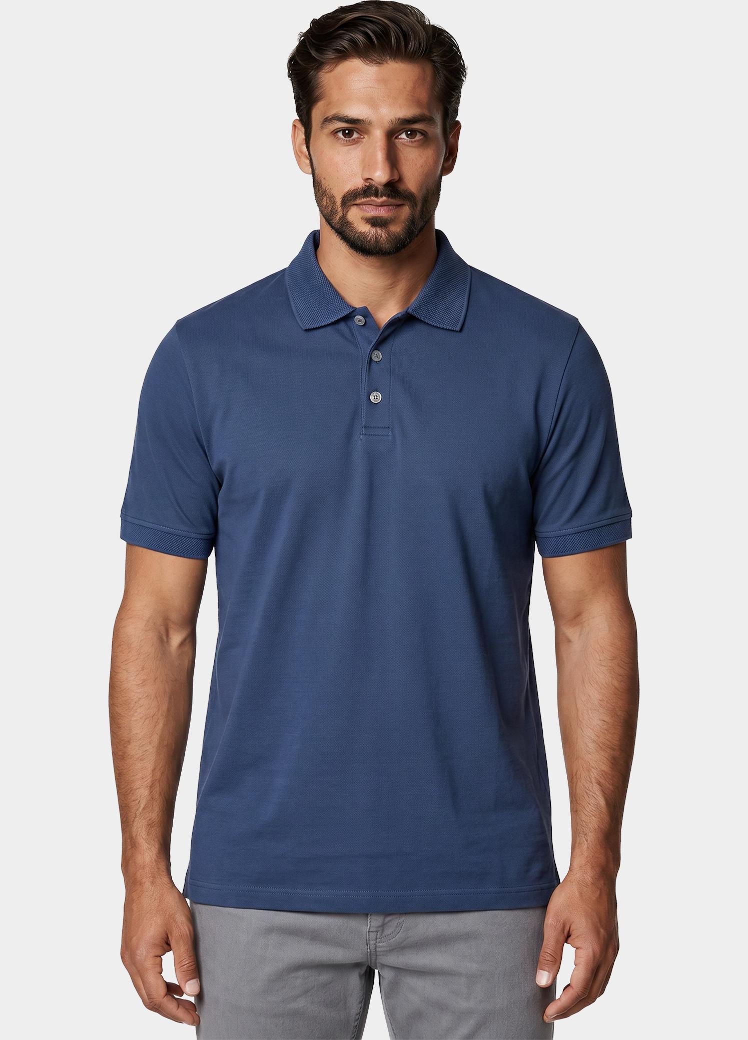 Scotland Blue Polo heren Blauw Boris Polo SPE25108BO40SB/268 jeans blue