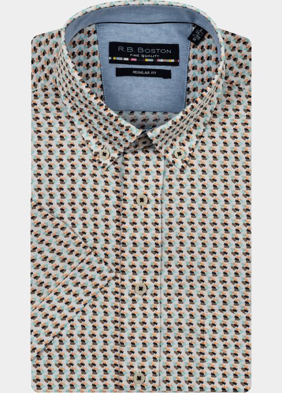 R.B. Boston Casual hemd korte mouw Multi Marshall SS Button Down 516670/202