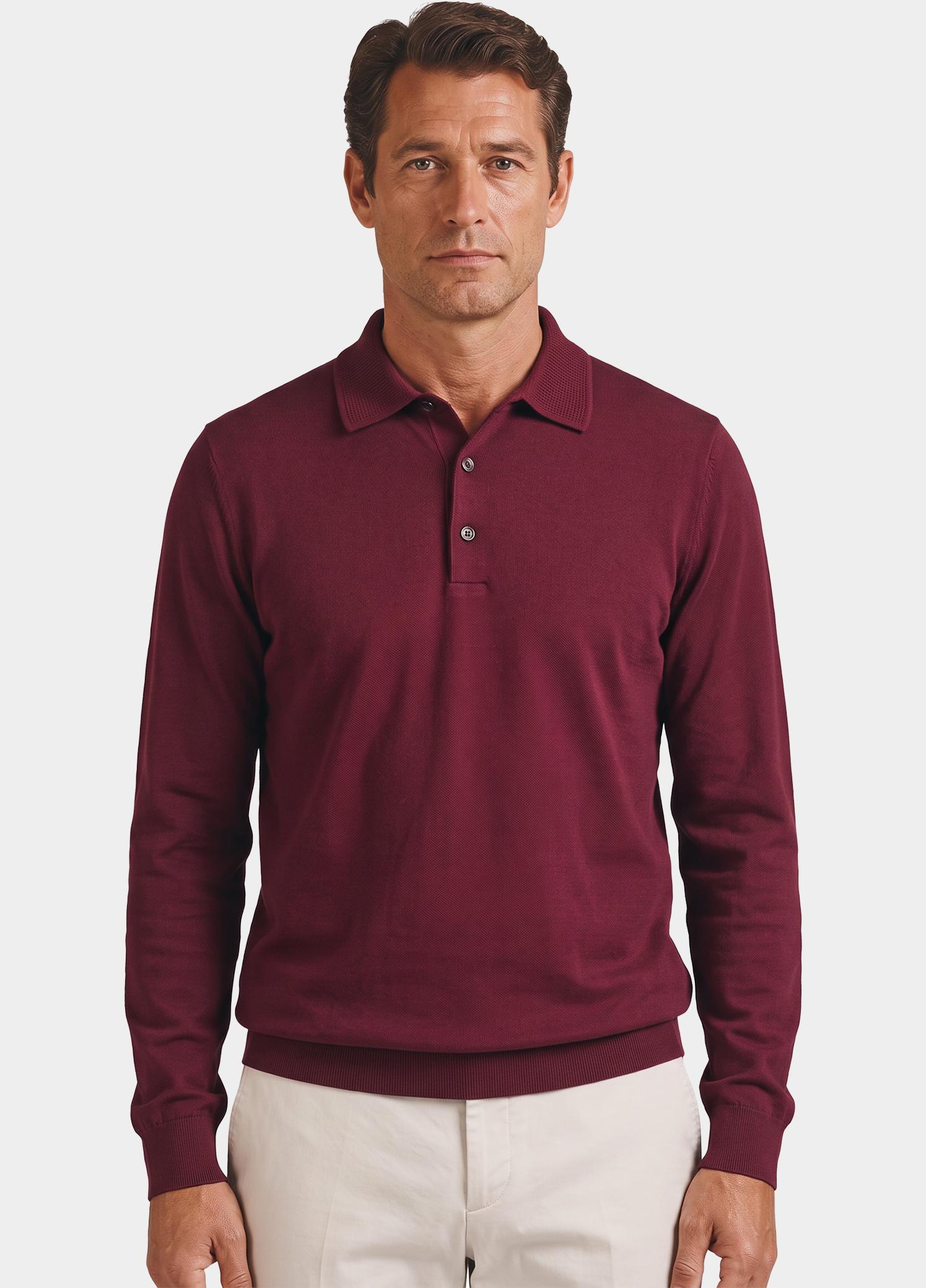Bos Polo lange mouwen heren Rood  3018900/705