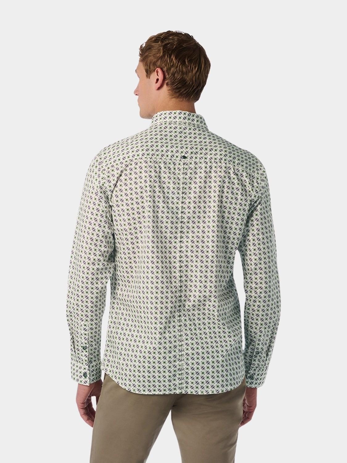 No Excess Casual hemd lange mouw Paars Shirt Stretch Allover Printed 25430713/083