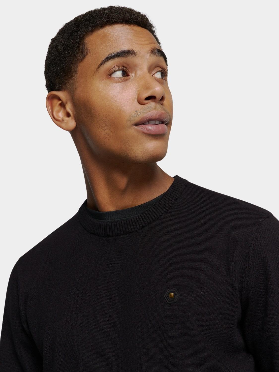 No Excess Pullover Zwart Pullover Crewneck 2 Coloured N2180/020