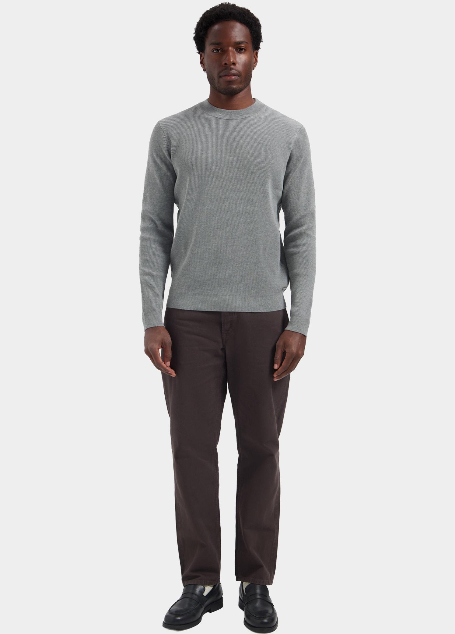 Dstrezzed Pullover heren Grijs Oscar Rib Mockneck 406824/894