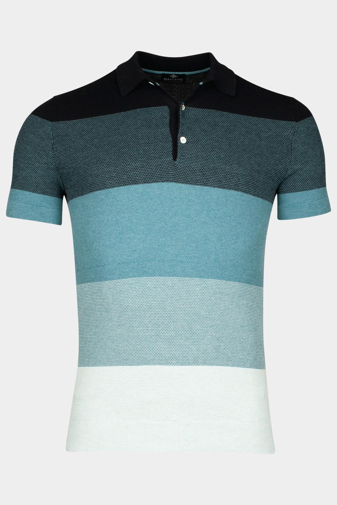 Baileys Polo korte mouw Blauw Polo knitted - short sleeve/P 515779/975