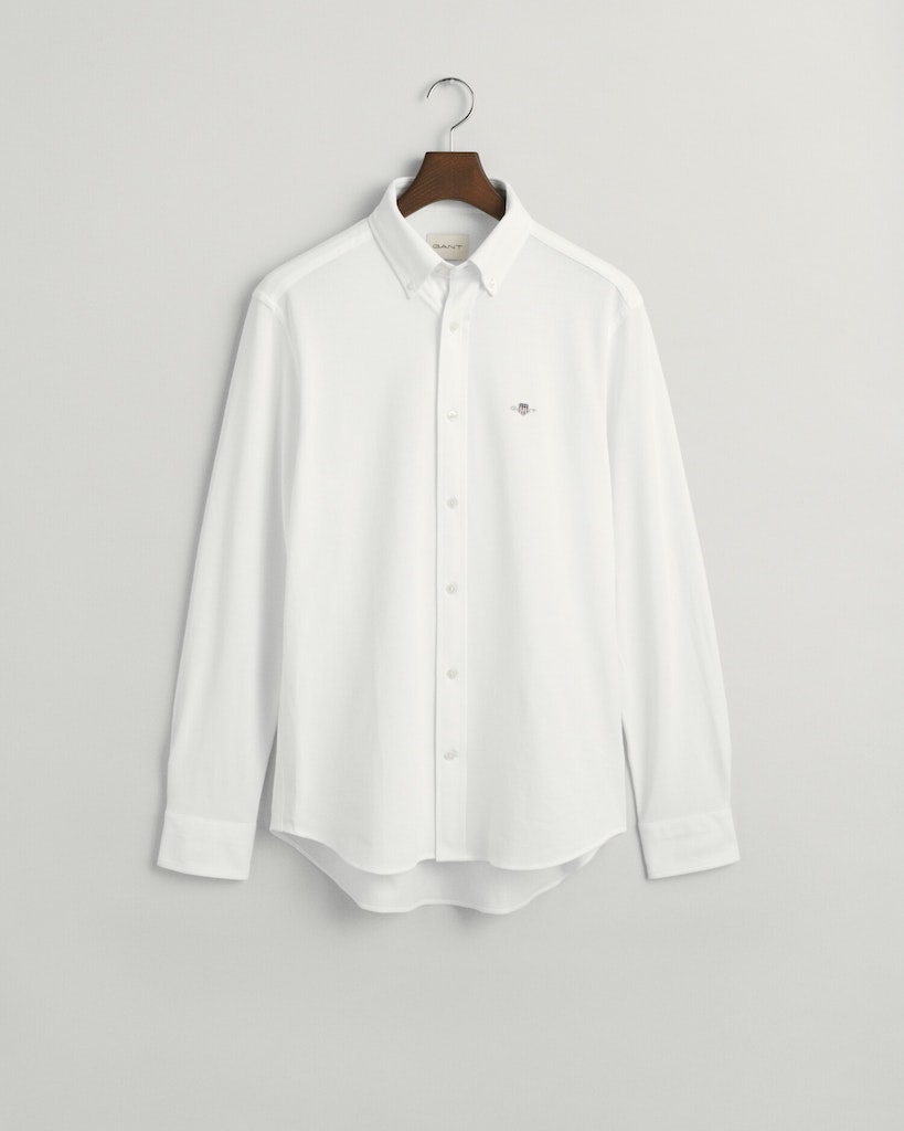 Gant Casual hemd lange mouw Wit Reg Jersey Pique Shirt 3230243/110