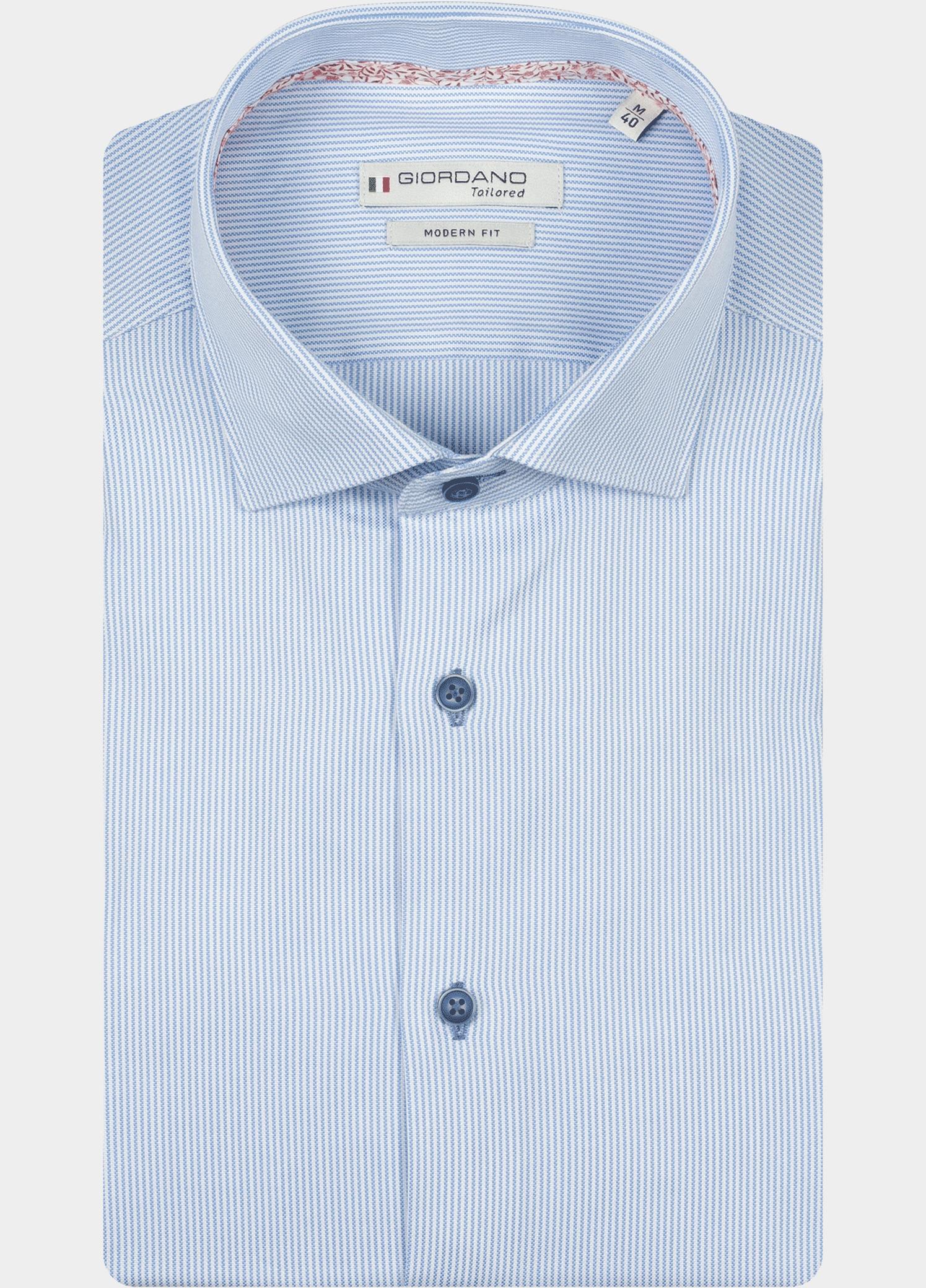 Giordano Overhemd heren Blauw Maggiore Long Sleeve Semi Cut 617851/62